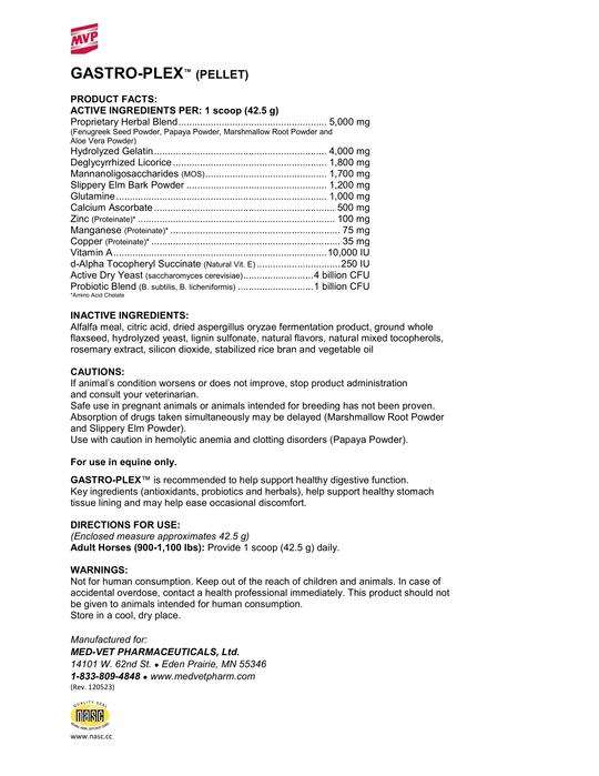 MVP Gastro-Plex (Pellet & Paste) - Digestive Health Support for Horses