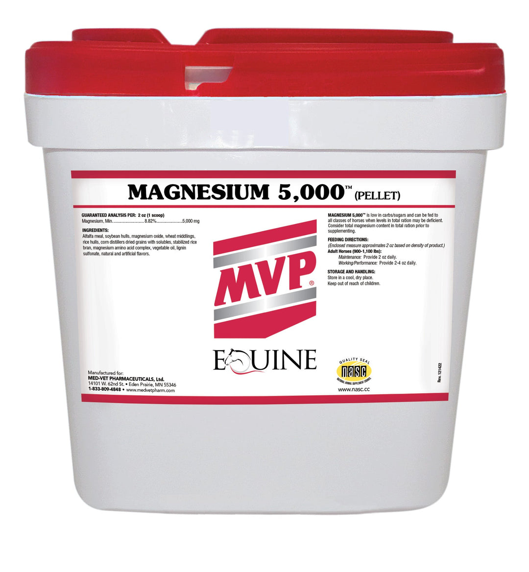 MED-VET Magnesium 5,000 (Pellet) - MVP Horse Supplement (20 lbs and 40 lbs, pellet). Digestive Health, Pellet, Calmer, Healthier Horses