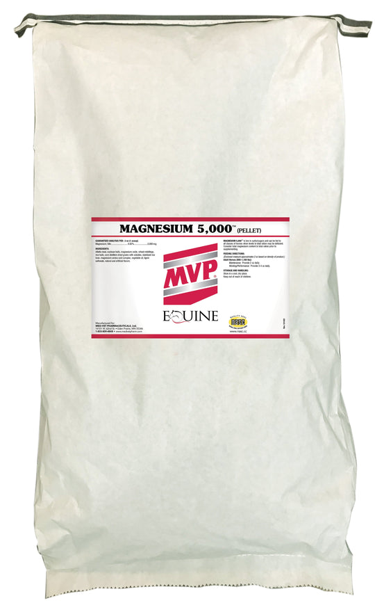 MED-VET Magnesium 5,000 (Pellet) - MVP Horse Supplement (50 lbs, pellet). Digestive Health, Pellet, Calmer, Healthier Horses