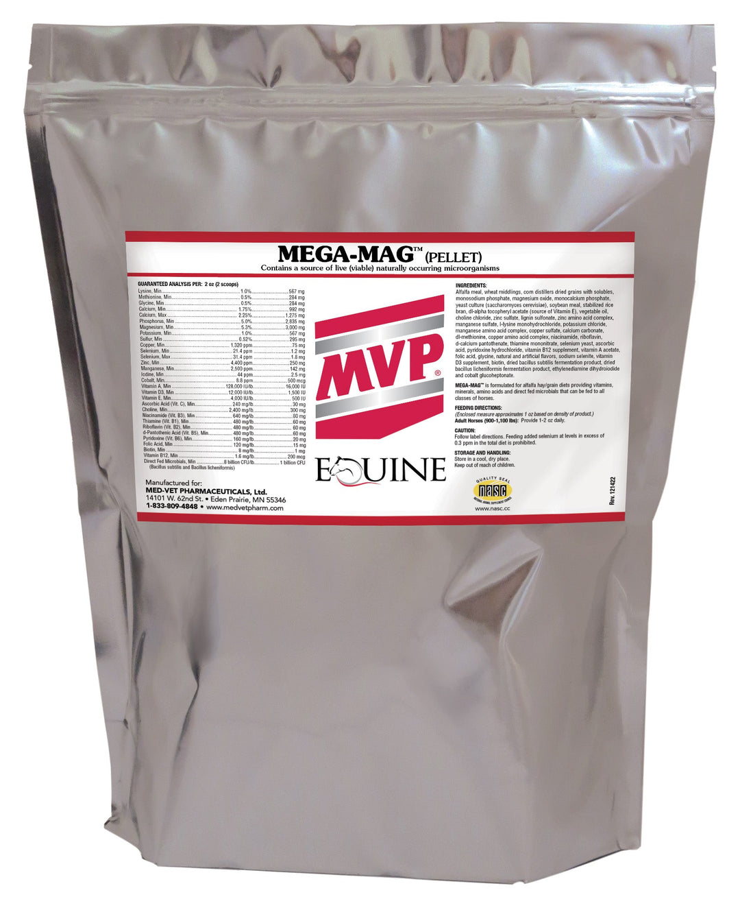 MED-VET Mega-Mag - MVP Horse Supplement (10 lbs (1 horse 80-160 days), pellet). Daily, General Health, Pellet, Equine Multivitamin and Mineral Blend, Base Vitamin and Mineral for Horses on Alfalfa Based Diets