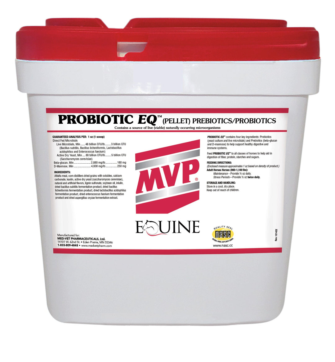 MED-VET Probiotic EQ (Pellet) - MVP Horse Supplement (25 lbs, pellet). Digestive Health, Pellet, Complete Gut and Immune System Support