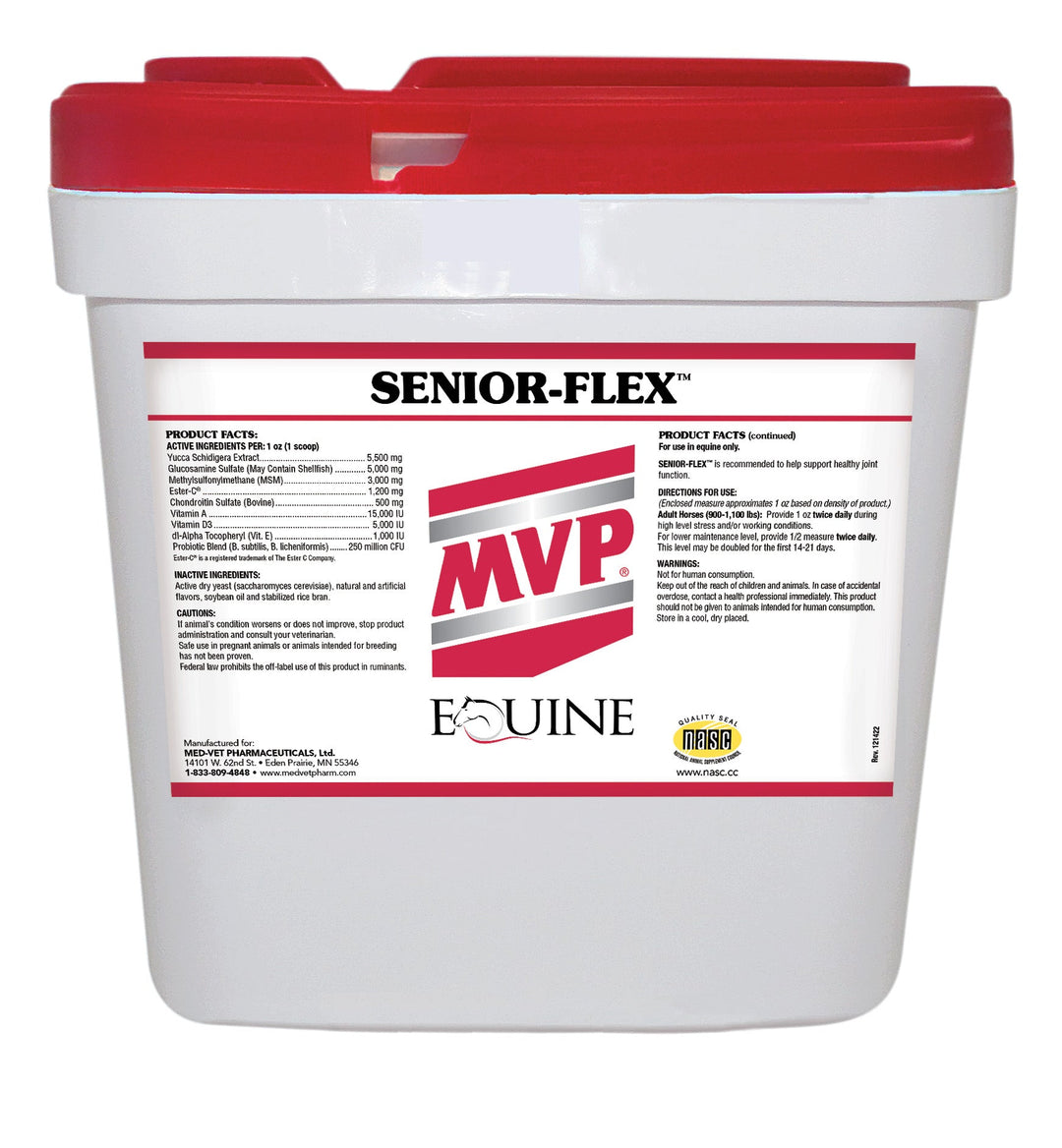 MED-VET SENIOR FLEX - MVP Horse Supplement (20 lbs, pellet). Daily Joint Health, Comprehensive Support for Senior Horses