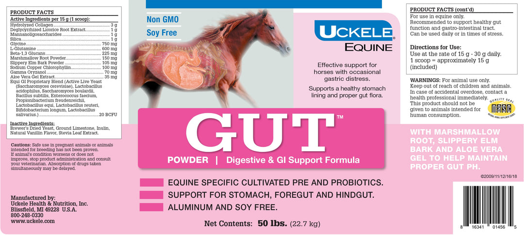 UCKELE GUT (Powder, Paste, Pellet) – Digestive & Gastric Support for Equine Gut Health