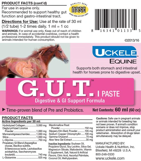 UCKELE GUT (Powder, Paste, Pellet) – Digestive & Gastric Support for Equine Gut Health