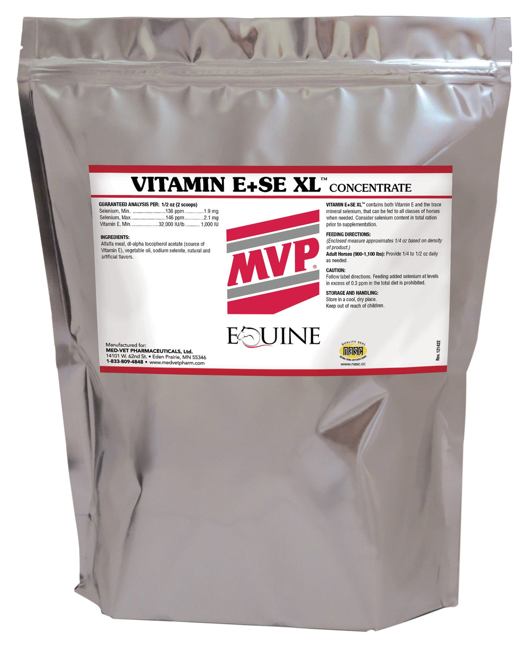 MED-VET Vitamin E+SE XL (Meal) - MVP Horse Supplement (5 lbs, 10 lbs, meal). High-Potency Vitamin E, Selenium, Antioxidant Support for Horses