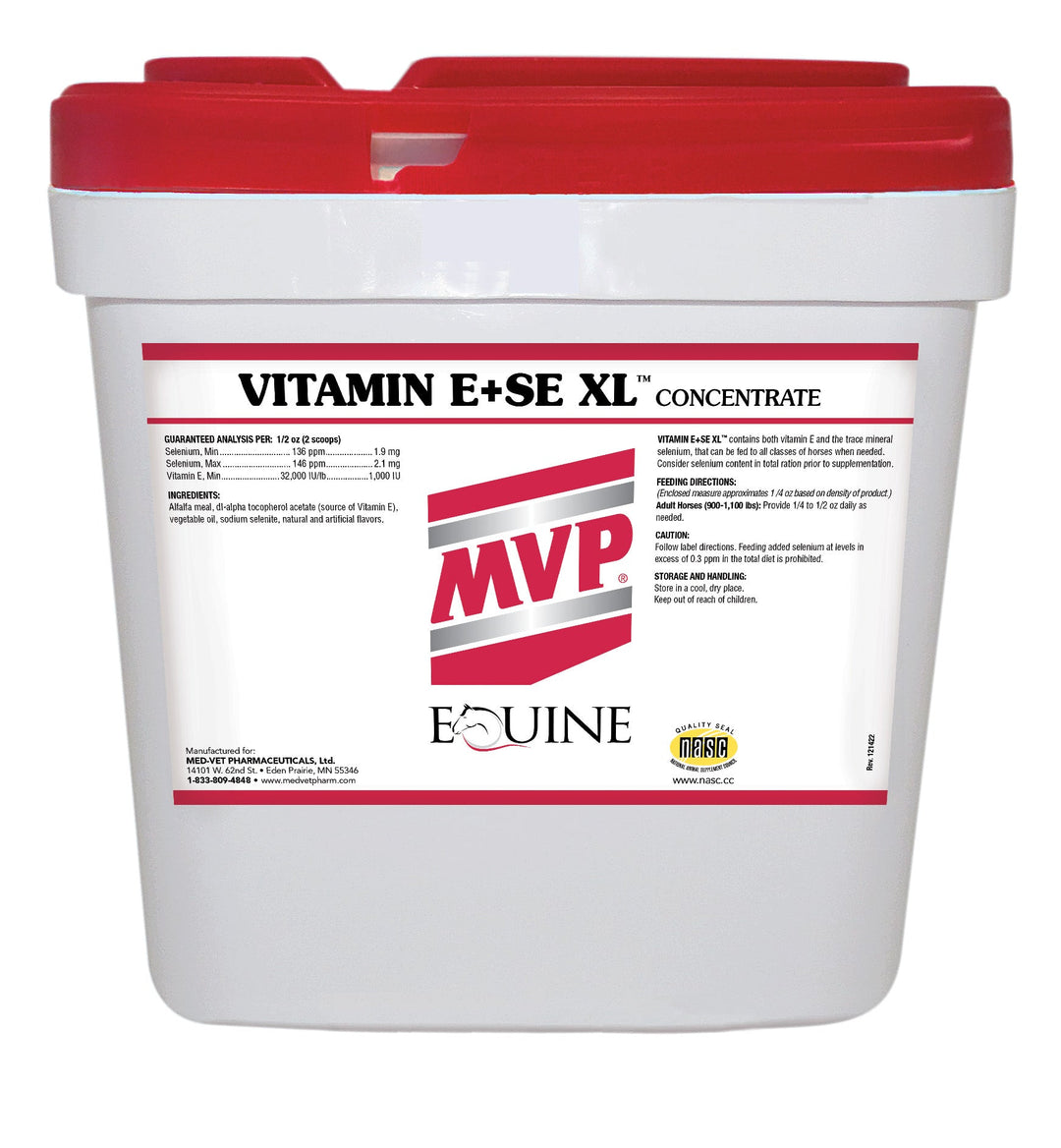 MED-VET Vitamin E+SE XL (Meal) - MVP Horse Supplement (25 lbs, meal). High-Potency Vitamin E, Selenium, Antioxidant Support for Horses
