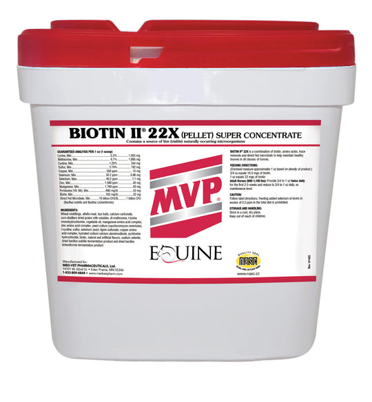 MED-VET Biotin II-22X (Pellet) - MVP Horse Supplement (35 lbs, pellet). Hoof Health, Advanced Digestive Support, Biotin for Horse Health