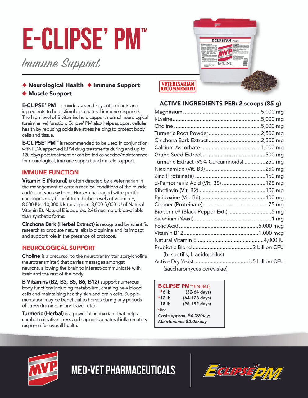 Horse Supplement for Neurological Health, Immune Support, and Muscle Support