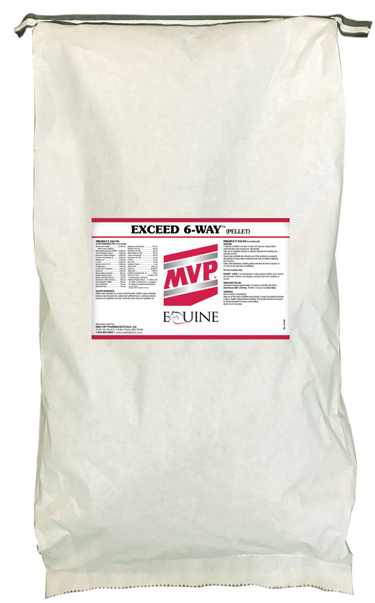 MVP Exceed 6-Way Pellets - Horse Supplement (50 lbs, pellet). Daily Digestive Health, General Health, Hoof Health, Joint Health, Muscle Health for Horses