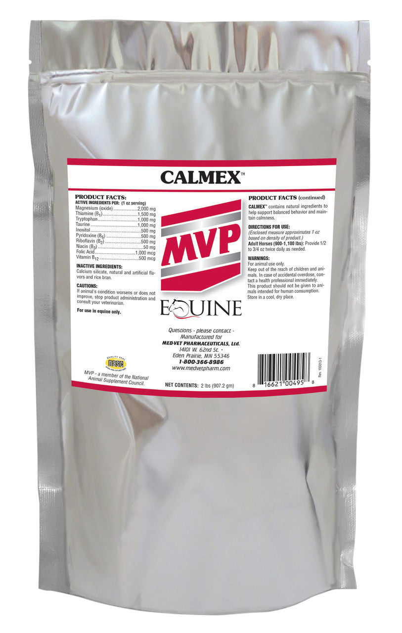 MED-VET Calmex - MVP Horse Supplement (2 lbs). Calming Support, Digestive Health, Magnesium and B-Vitamin for Horses