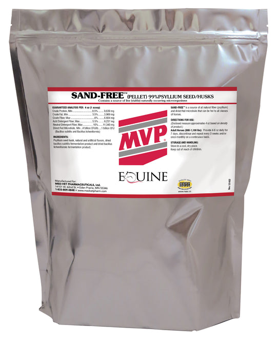 10 lbs foil bag of Sand-Free Psyllium Seed Husk with Probiotics for Horses, ideal for digestive health and sand removal