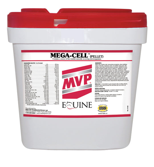 MED-VET Mega-Cell - MVP Horse Supplement (25 lbs (2 horses 100-200 days) and (35 lbs (3 horses 93-186 days), pellet). Daily, General Health, Pellet, Equine Multivitamin and Mineral Blend, Base Vitamin and Mineral for Horses