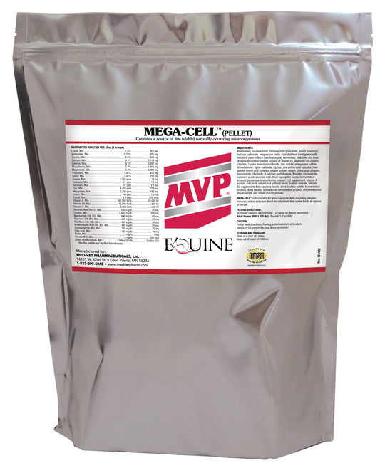 MED-VET Mega-Cell - MVP Horse Supplement (10 lbs (1 horse 80-160 days), pellet). Daily, General Health, Pellet, Equine Multivitamin and Mineral Blend, Base Vitamin and Mineral for Horses