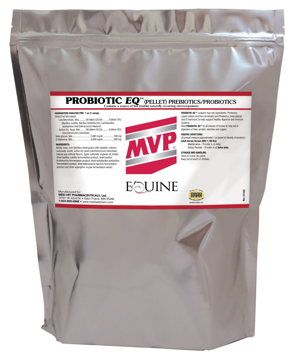 MED-VET Probiotic EQ (Pellet) - MVP Horse Supplement (5 lbs and 10 lbs, pellet). Digestive Health, Pellet, Complete Gut and Immune System Support