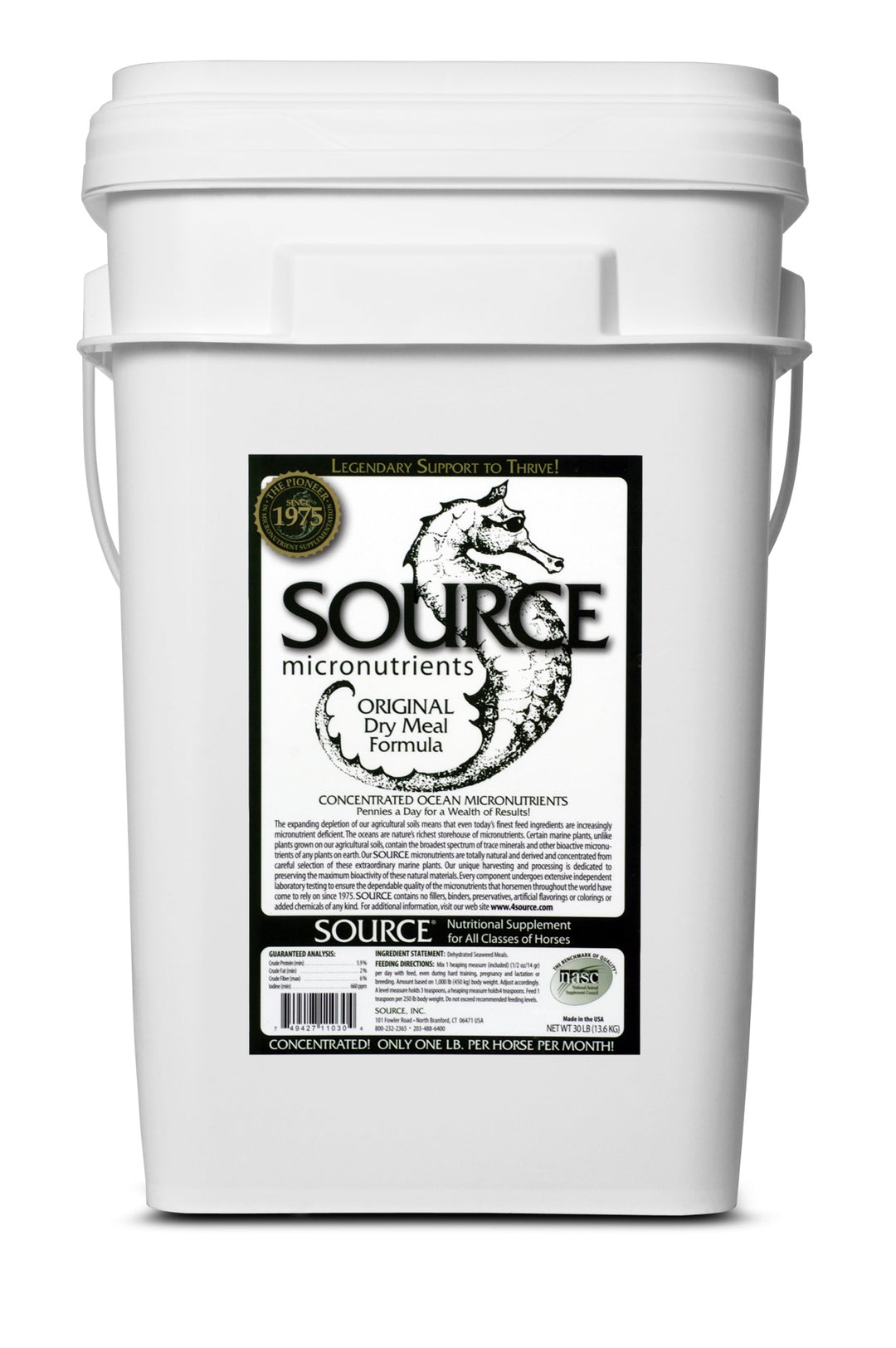 SOURCE Original (Powder Concentrate) - Kelp Horse Supplement (25 lbs, powder). Daily use, Enhance Your Horse's Health with Rich Micronutrients and Digestive Enzymes