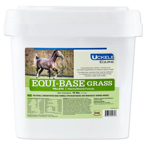 UCKELE Equi-Base Grass - SmartPak Horse Supplement (15 lbs, pellet). Daily General Health, Complete Nutritional Support for Horses, Base Vitamin and Mineral for Horses