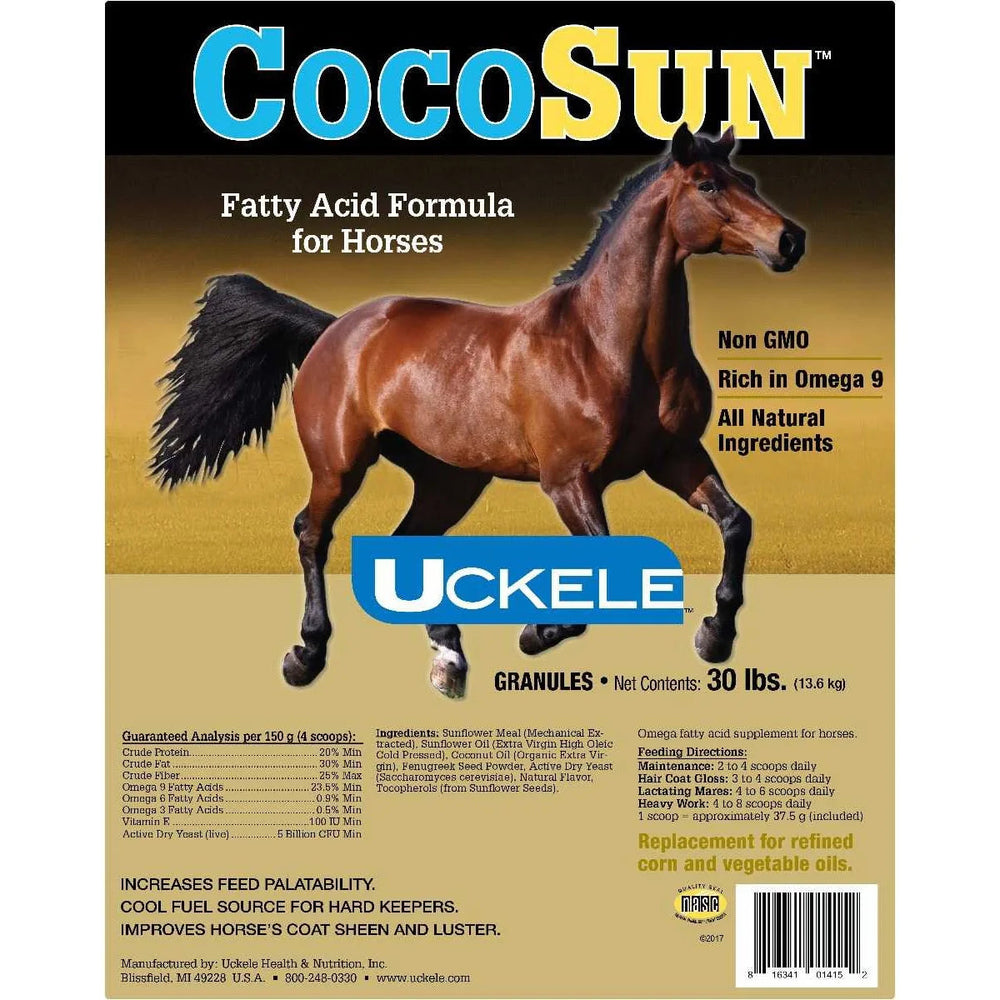 UCKELE CocoSun - SmartPak Horse Supplement Label. Daily, Digestive Health, General Health, Meal, Palatabiloty Booster, Skin Health, Metabolic Safe