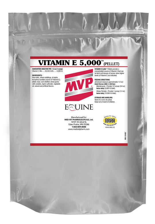 MED-VET Vitamin E 5,000 (Pellets) - MVP Horse Supplement (3 lbs, pellet). Concentrated Vitamin E, Essential Antioxidant Support for Horse Health
