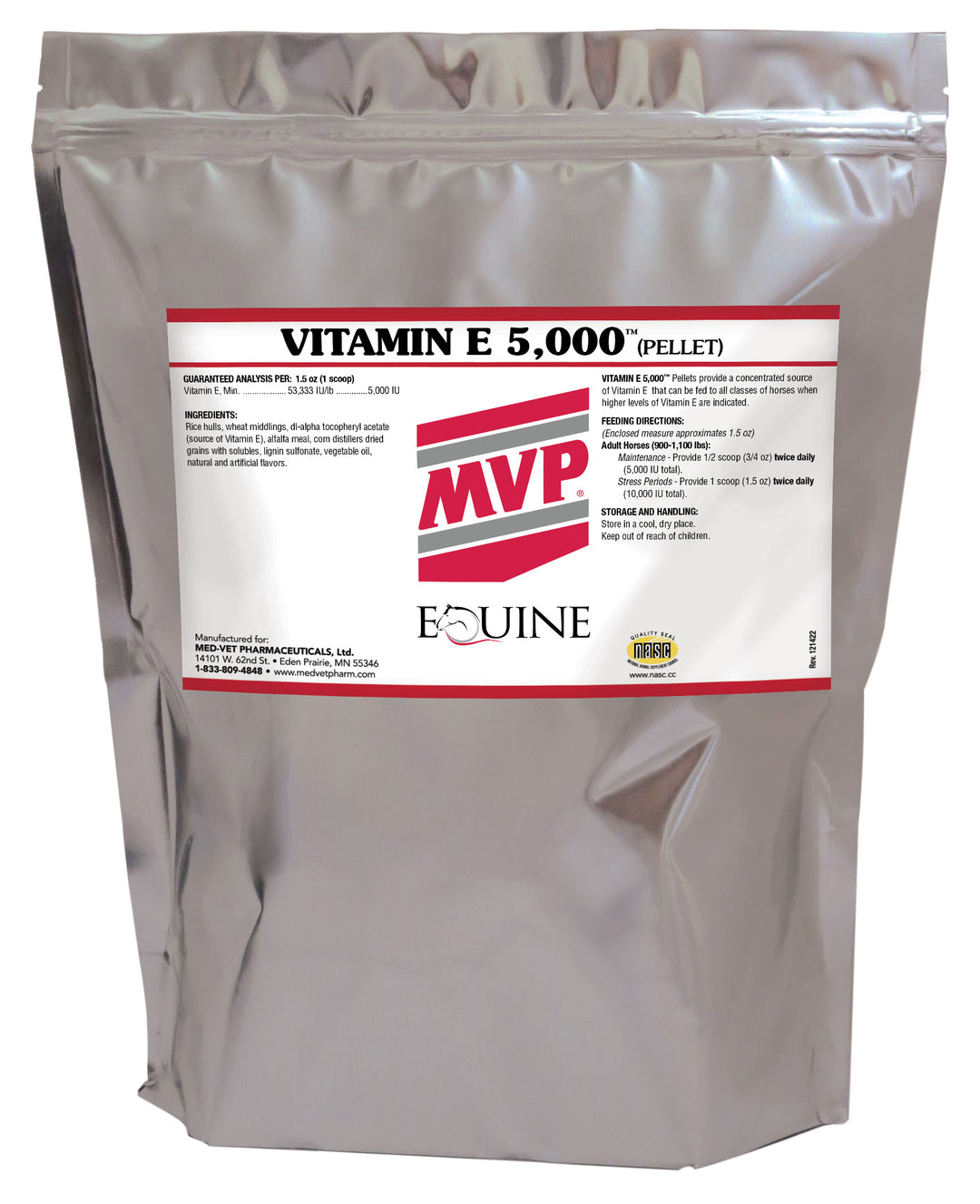 MED-VET Vitamin E 5,000 (Pellets) - MVP Horse Supplement (7.5 lbs, 15 lbs, pellet). Concentrated Vitamin E, Essential Antioxidant Support for Horse Health