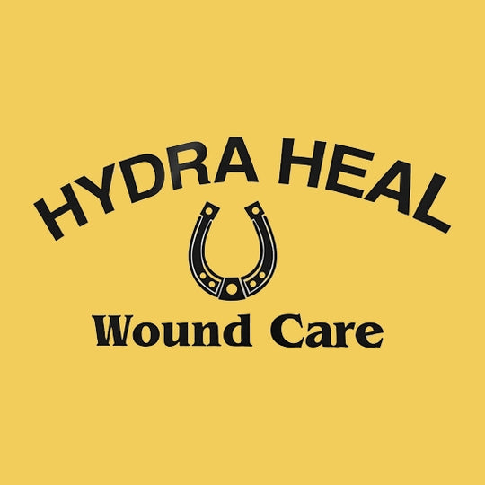 Hydra-Heal official brand logo, premium equine and animal wound care solutions, veterinary medical dressings and topical hydrogels for horse and dog recovery.