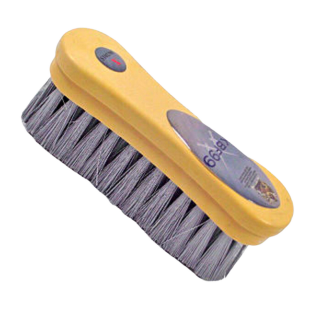 View of the yellow antimicrobial KBF99 Hoof Brush at an angle.