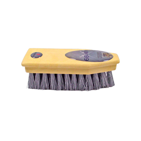Close-up view of the yellow antimicrobial KBF99 Hoof Brush.