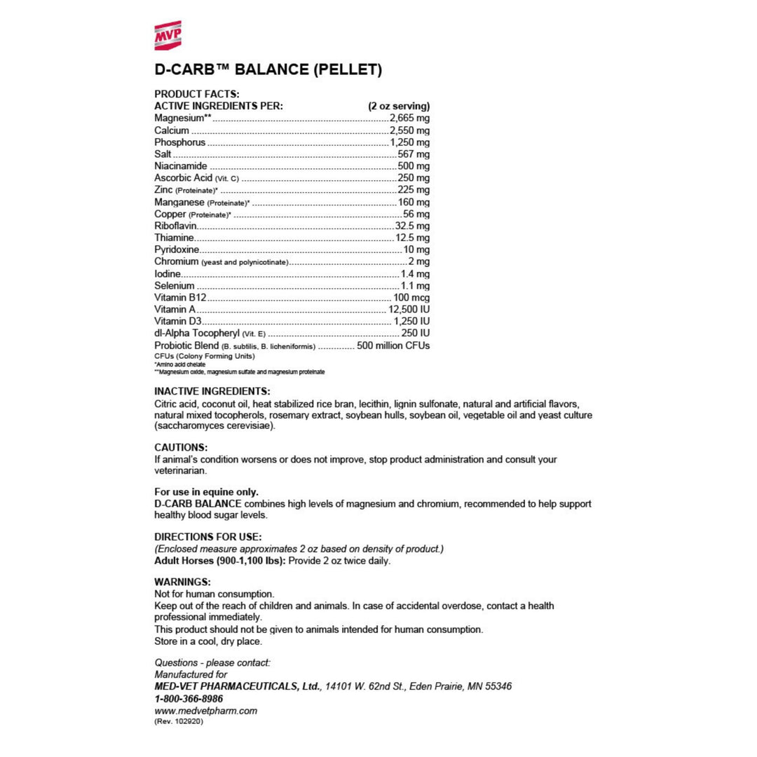 MVP D-Carb Balance (Pellets) - Daily Support for Horses with Metabolic Concerns