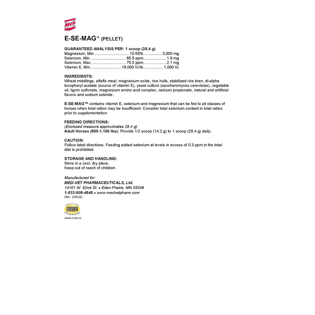 MVP E-SE-MAG (Pellets) - Vitamin E, Selenium & Magnesium Support