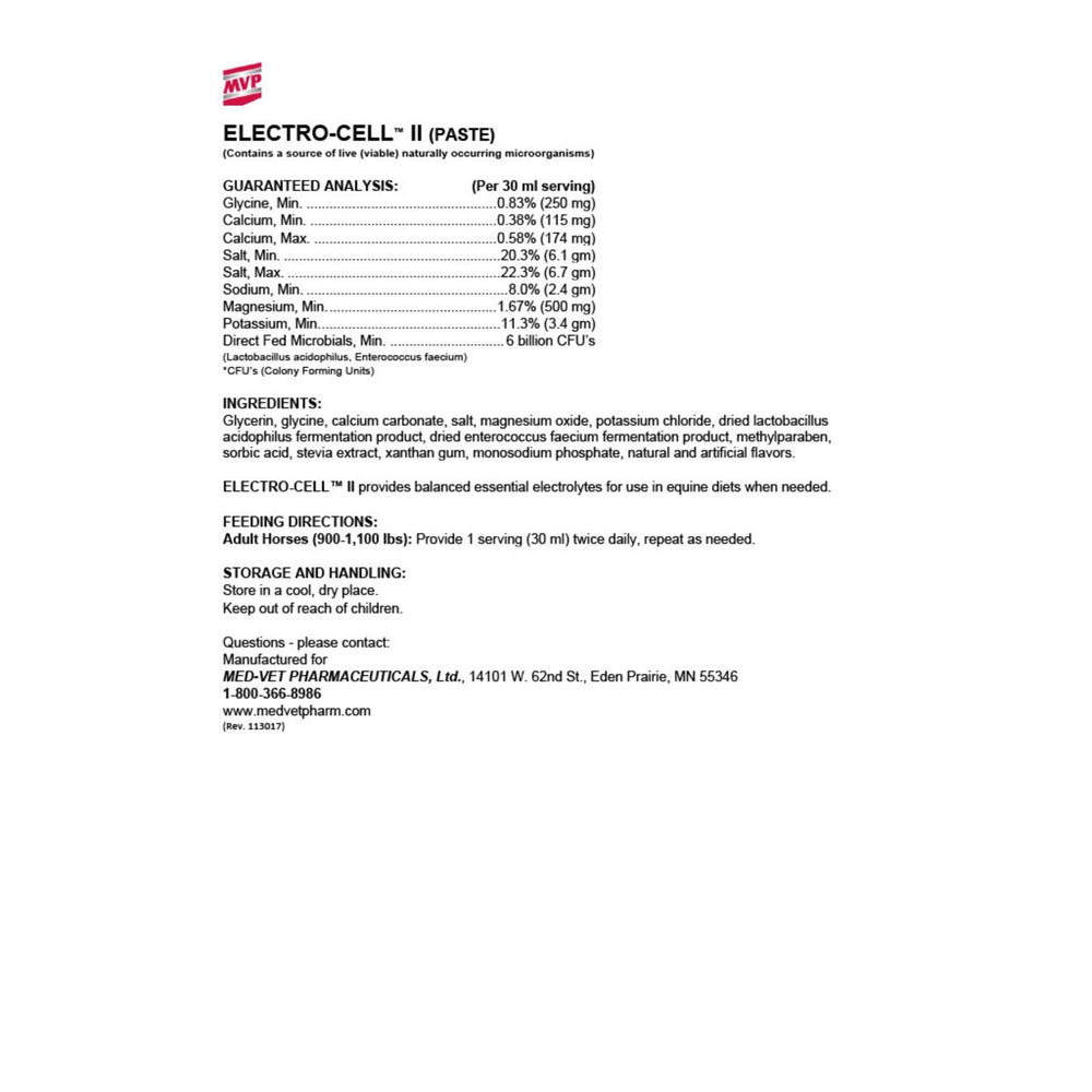 MVP Electro-Cell II (Paste) - Electrolyte Paste for Hydration Support