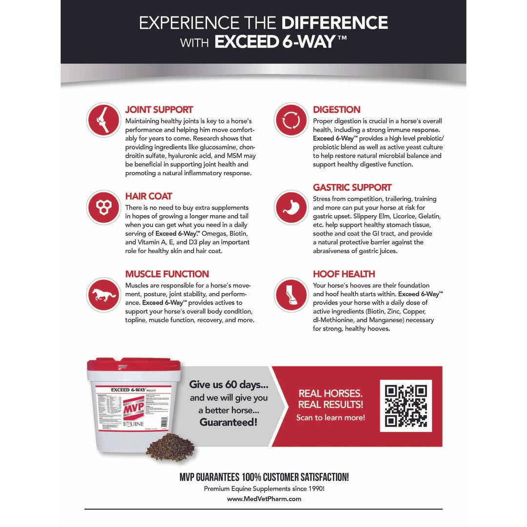 MVP Exceed 6-Way (Pellet) - Total Body Support for Joints, Hooves & More