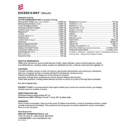 MVP Exceed 6-Way (Pellet) - Total Body Support for Joints, Hooves & More