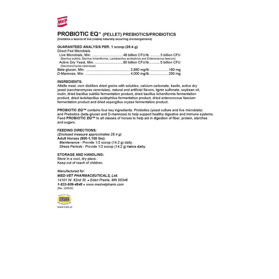 MVP Probiotic EQ (Pellet) - Daily Digestive Support for Horses