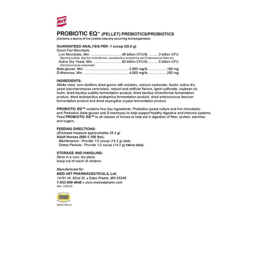 MVP Probiotic EQ (Pellet) - Daily Digestive Support for Horses