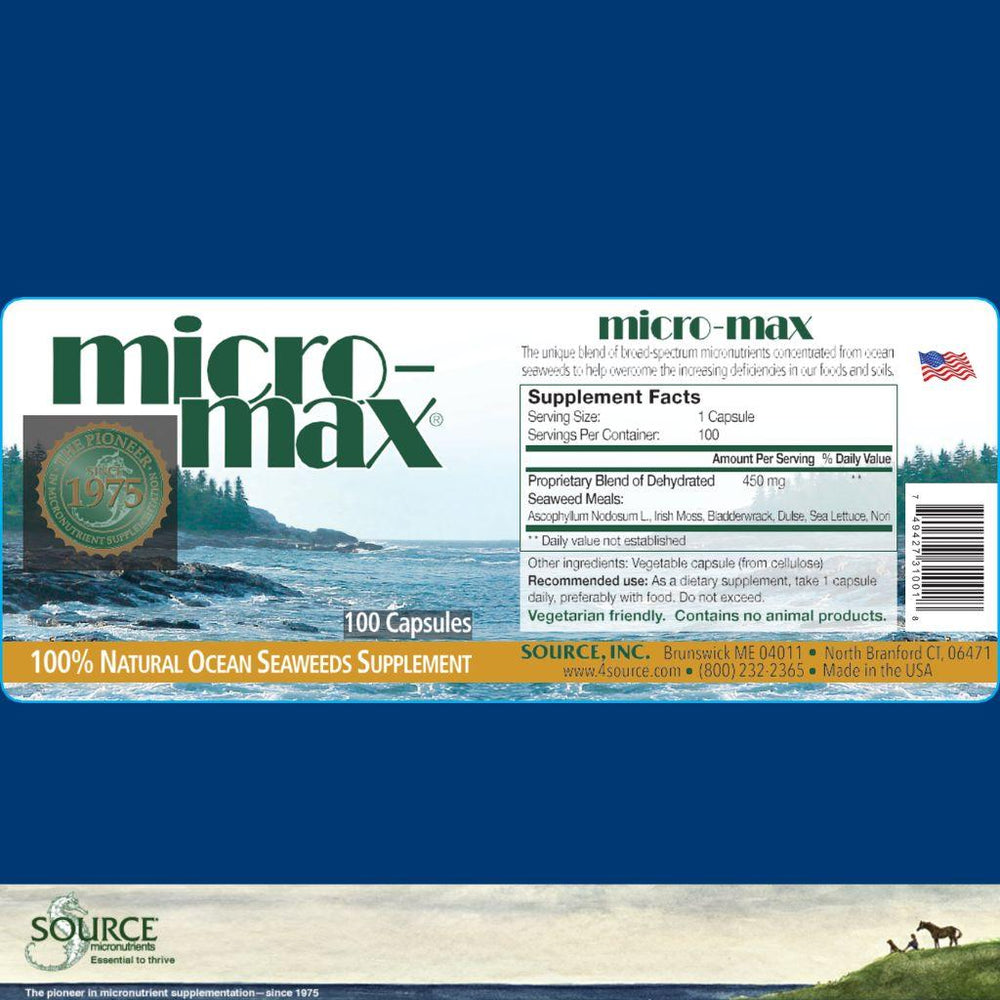 Micro-Max Daily Trace Mineral Supplement by SOURCE® | Whole Food Seaweed-Based Nutrition