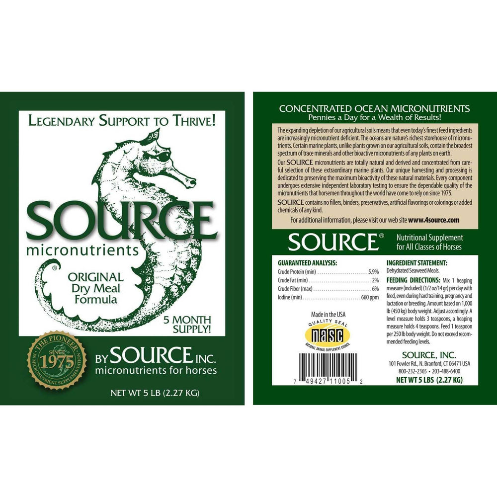 SOURCE Focus HF (Hoof) - Kelp Horse Supplement (3.5 lbs and 25 lbs, pellet) formula