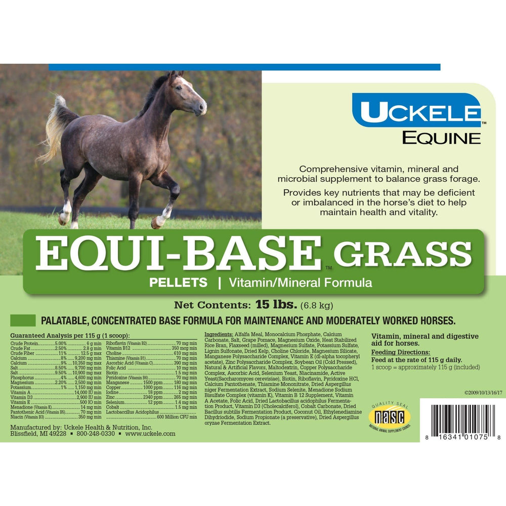 UCKELE Equi-Base Grass (Pellets) - Potent Balanced Vitamins & Minerals for Horses