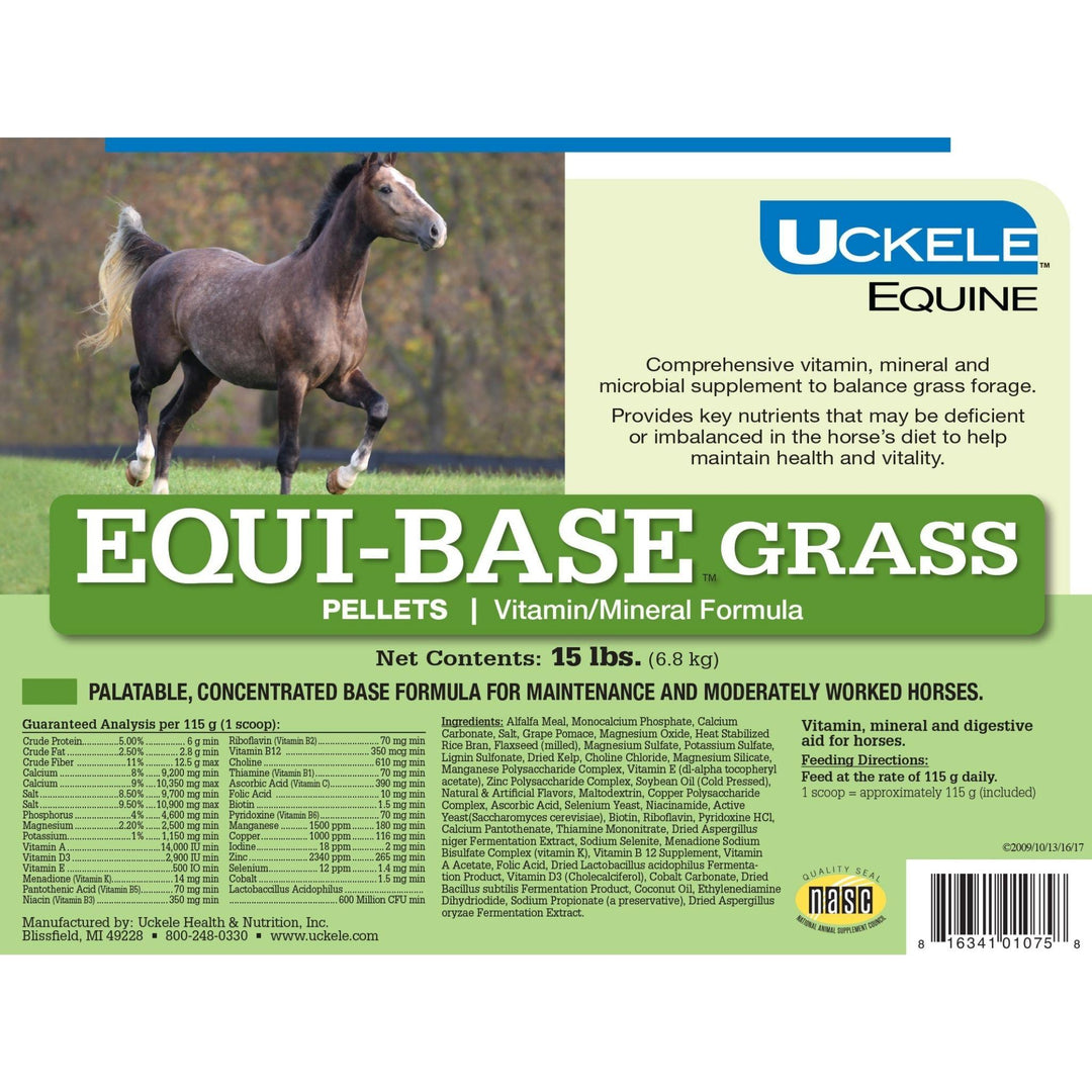 UCKELE Equi-Base Grass (Pellets) - Potent Balanced Vitamins &amp; Minerals for Horses