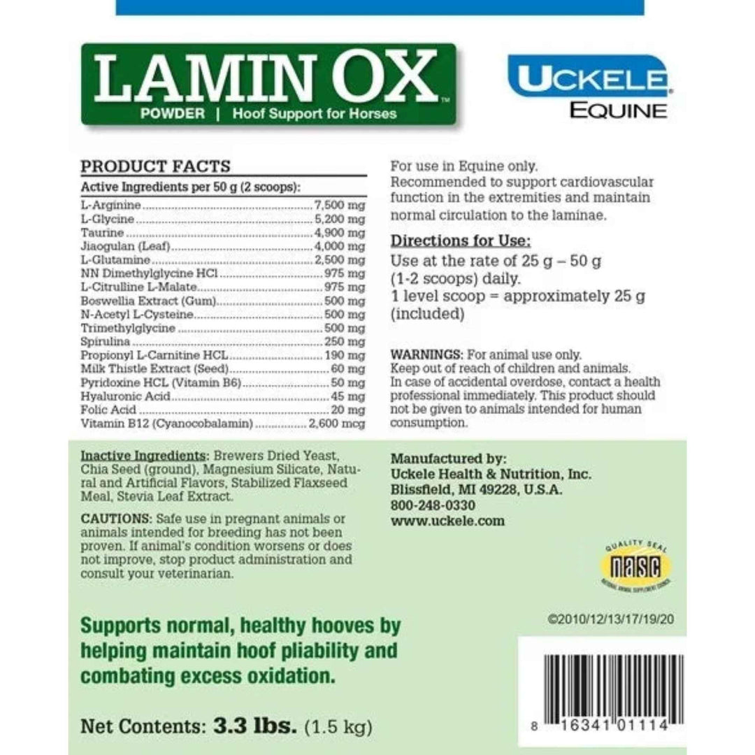 Formula for Uckele Laminox Powder, Ideal for horses with EMS and Laminitis.